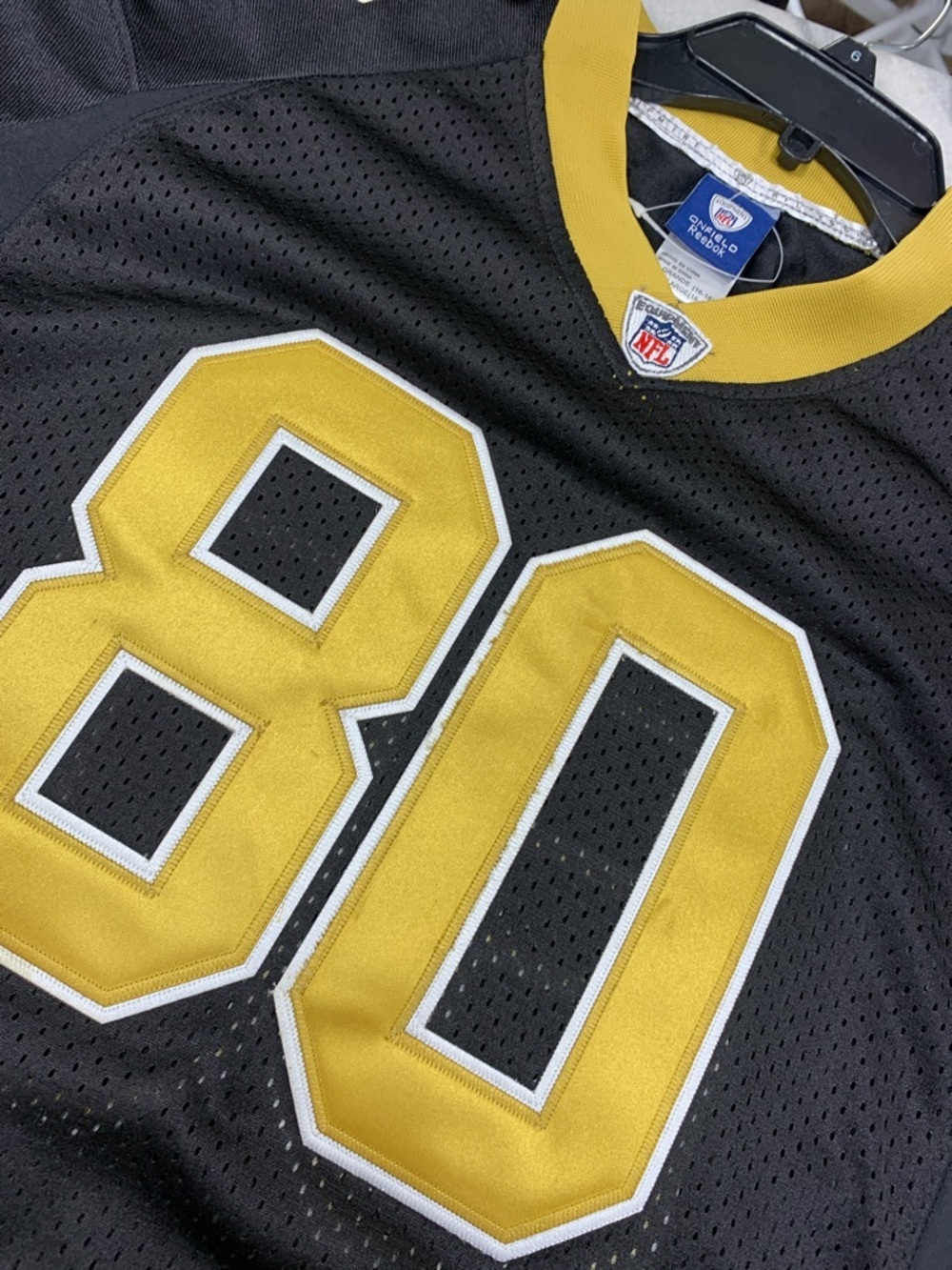 NFL Black and Gold #80 Football Jersey - Reebok - Picture 6 of 6